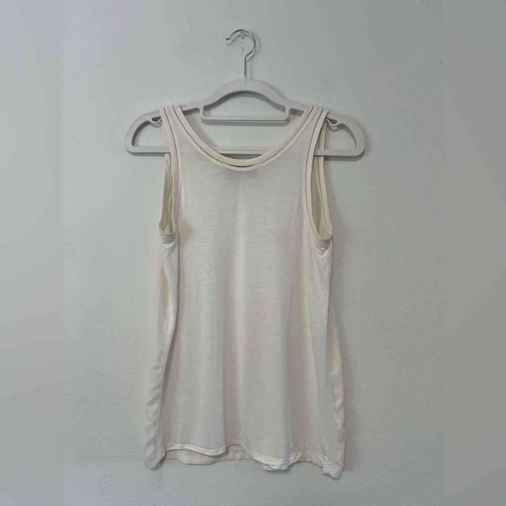 LOFT Ann Taylor Cream Flowy Tank - Picture 4 of 7